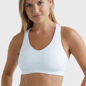 White Medium Support Sports Bra